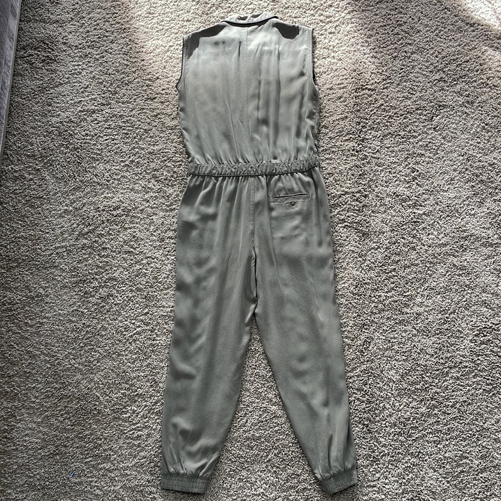 Zara Basic Army Green Jumpsuit, Size Small - image 7